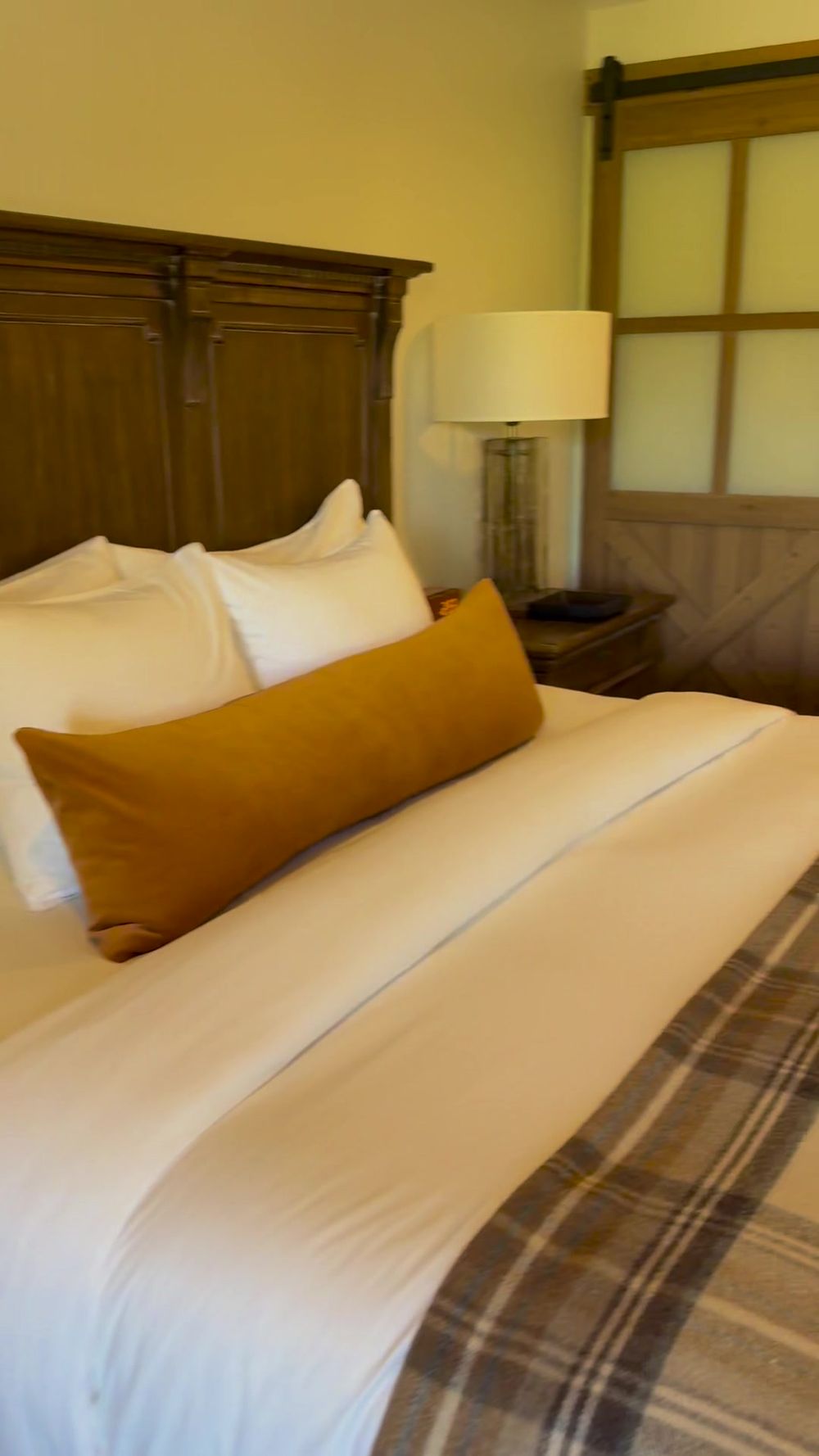 King bed in the lakefront suite